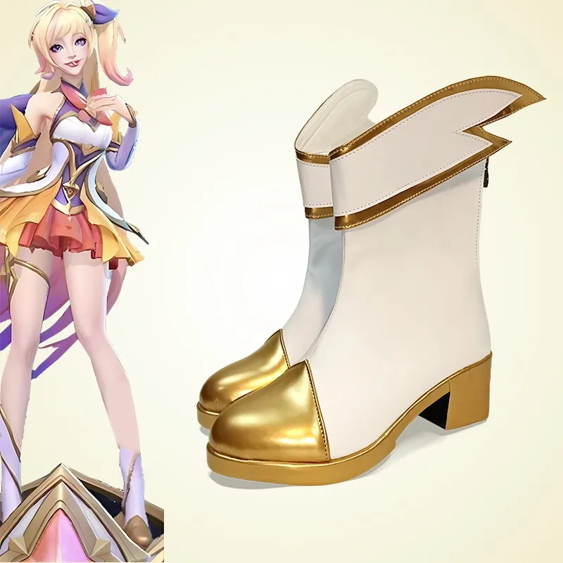 

Game LOL Star Guardian Seraphine Cosplay Boots Shoes Prop High Heel Halloween Aksesori Dibuat Sesuai Pesanan