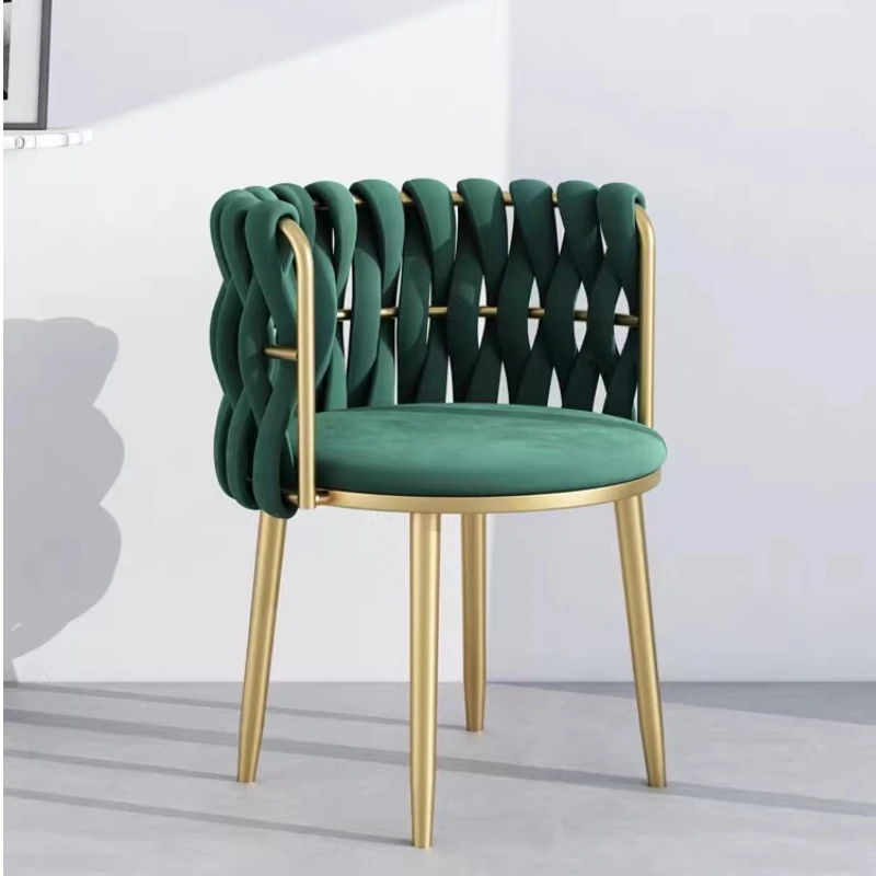 Nordic dining chair Home Living Room Casual backrest armchair Bedroom Makeup chair INS Cafe Chair Lobby Waiting sofa chair