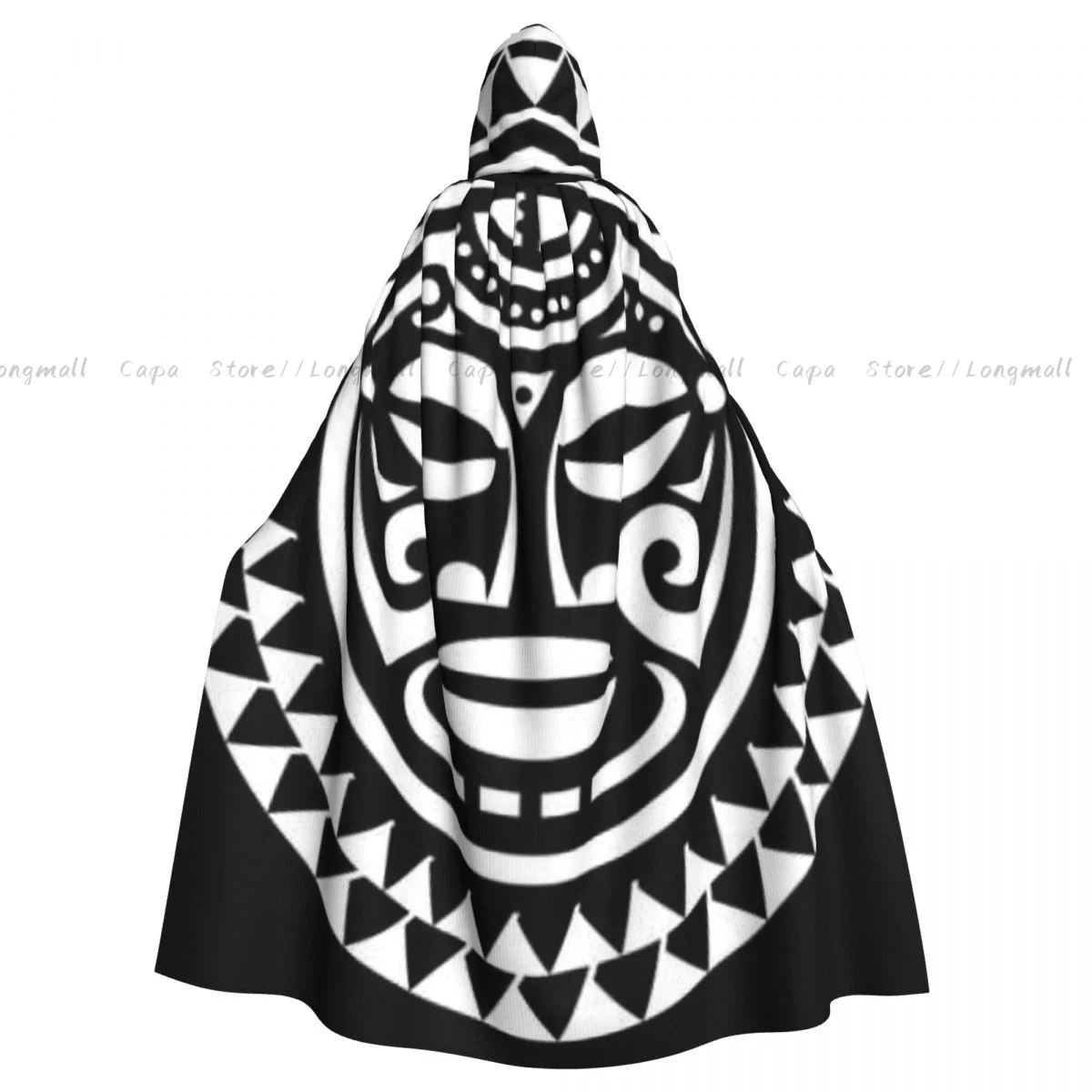 Cosplay Medieval Costumes Polynesian Maori Face Hooded Cloak Capes Long Robes Jackets Coat Carnival