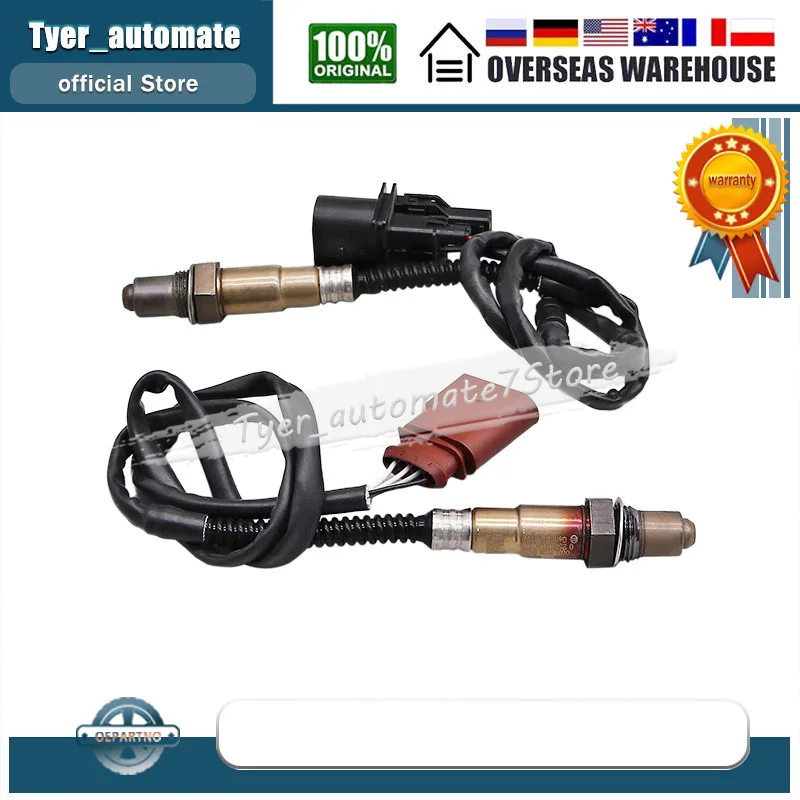 2Pcs Up&Downstream Oxygen Sensor 0258007057 1K0998262Q For Audi A4 A4 Quattro A8 Quattro TT Volkswagen Golf Passat Beetle Jetta