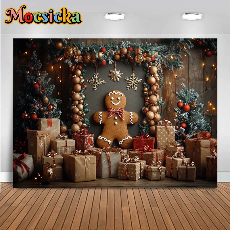 Mocsicka Рождественский фон для фотосъемки, домашний подарок, украшение для рождественской елки, детский душ, фотофон, реквизит для съемки, студийный баннер