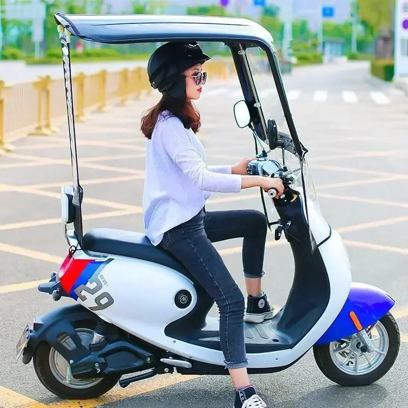 Electric Bike Motorcycle Sunshade Umbrella Sun Protection and Rain Proof Windshield Cover Extended 7-shaped Carport Canopy