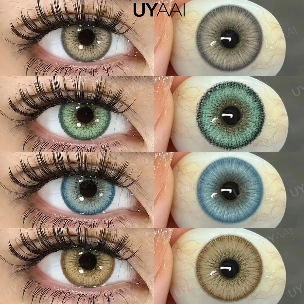 UYAAI NEUE Farbige Kontaktlinsen Schönheits-Braunlinsen Natürliche Schwarze Kontaktlinsen Weiche Farbige Make-up-Augenlinsen Graue Linsen Natürlich