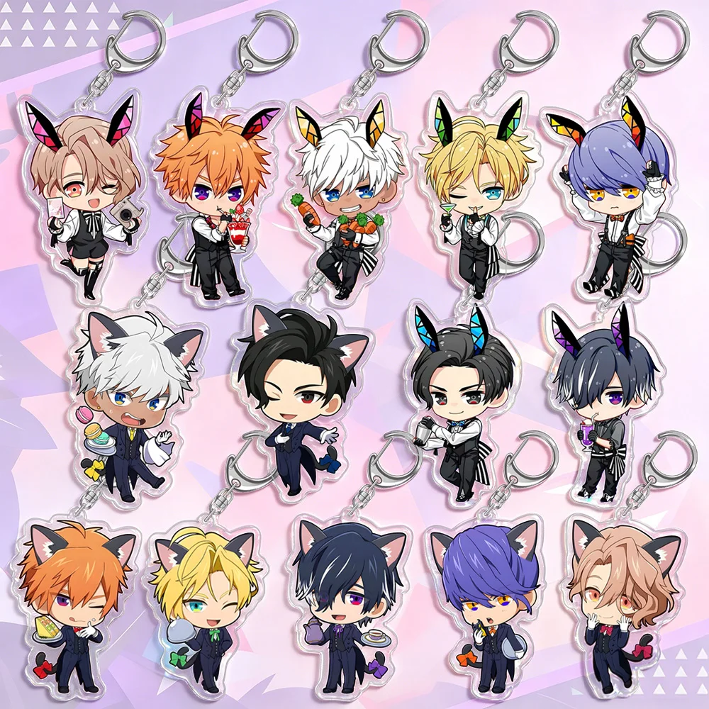 Lucky Seven Anime Peripheral Store Obey Me!One Master to Rule them All Playing Train railway station clerk Acrylic Keychains