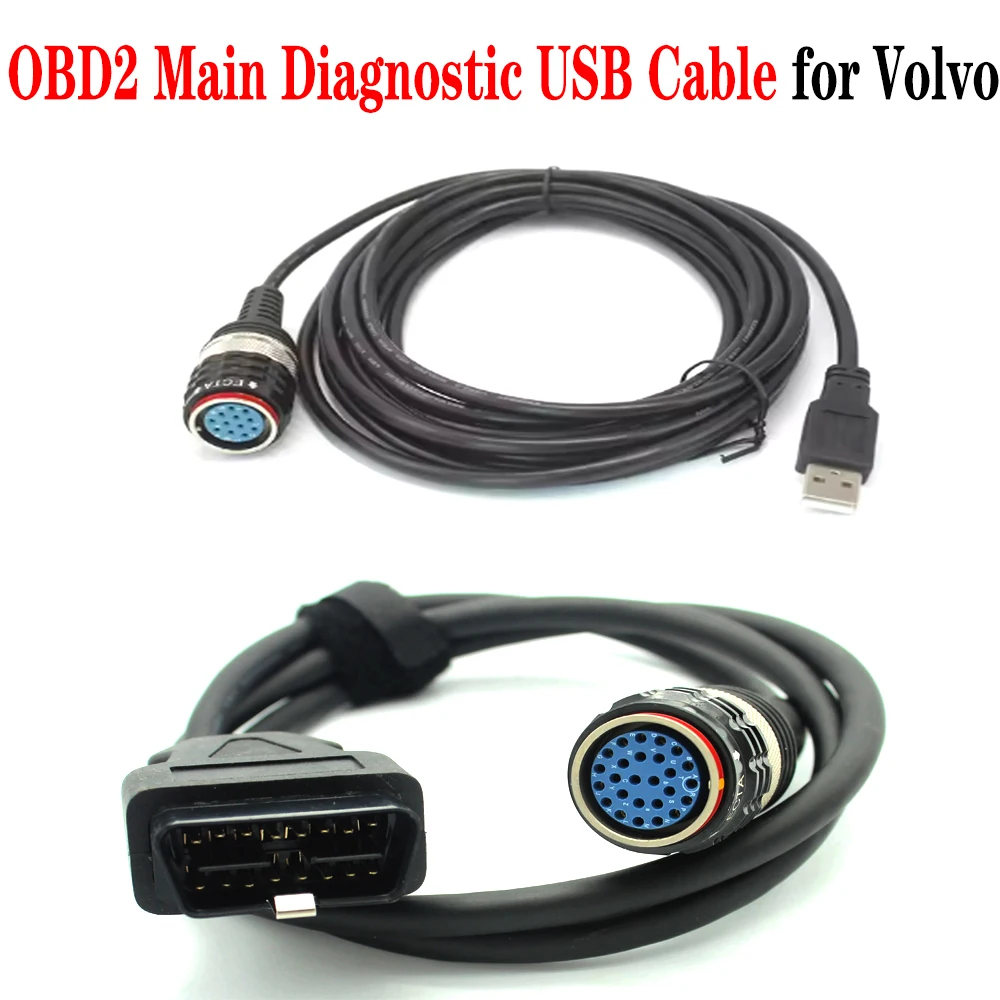 OBD2 Main Diagnostic USB Cable for Volvo 88890304 Interface Main Test Cable for Volvo for Vocom 88890305 OBD-II Cable Vocom