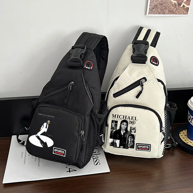 

Michael Jackson Chest Bag Boys Girls Singer MJ Printed Shoulder Bags Men Women Trendy Cool Travel Backpacks Crossbody Pouch Gift