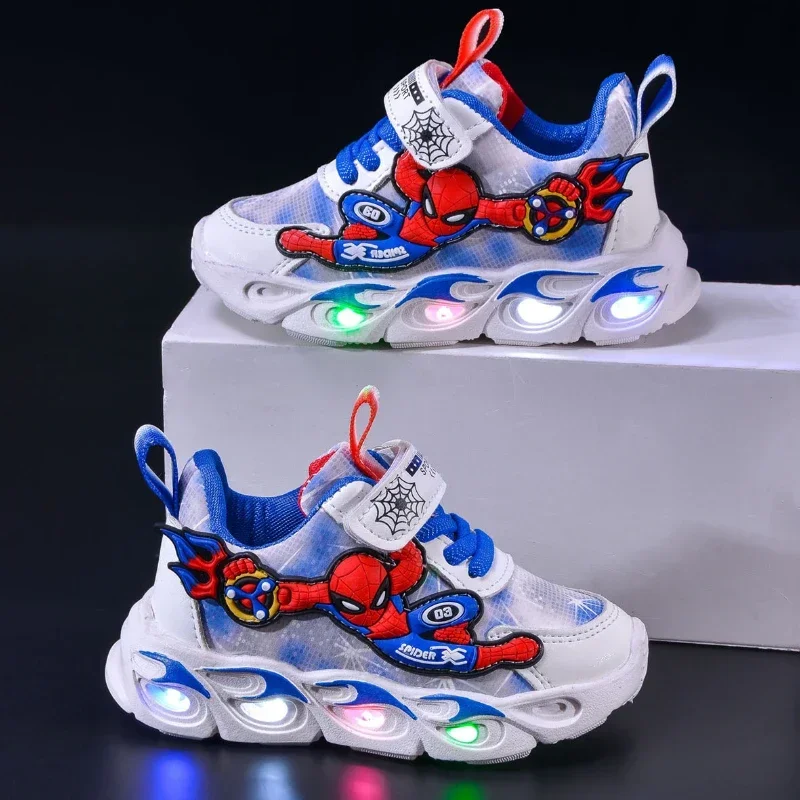 

Disney Spiderman Fashion Baby Boys Sneakers Spring/autumn Children's Shoes Lighted Sneaker Trendy Kids Boy Sports Casual Shoes