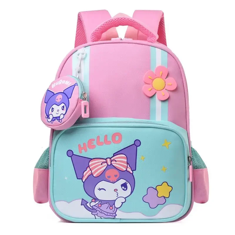 

Sweet Kuromi Children Schoolbag Kawaii Sanrio Anime Girl Heart Cute Cartoon Lightweight Waterproof Backpack Tide Gift for Kids