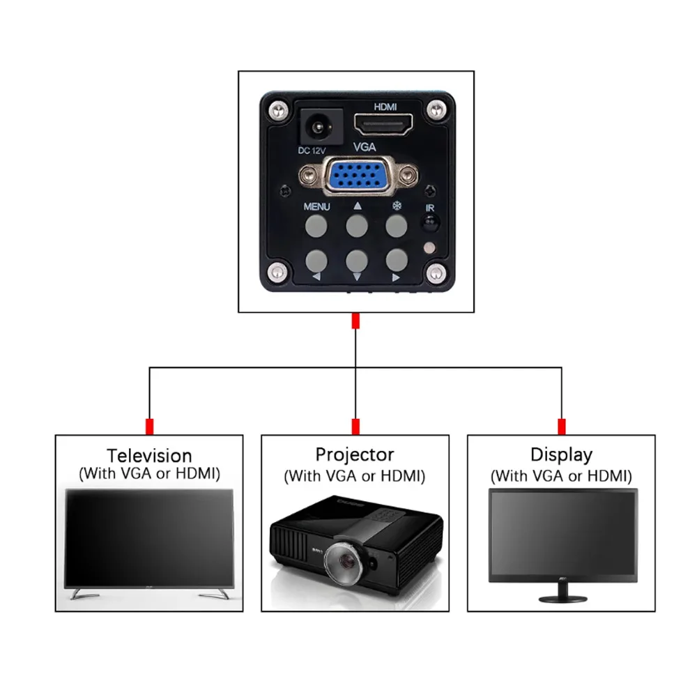 YIZHAN フル HD デジタル顕微鏡エレクトロニクス用、リモコン 150X VGA HDMI 工業用顕微鏡 PCB はんだ付け修理用