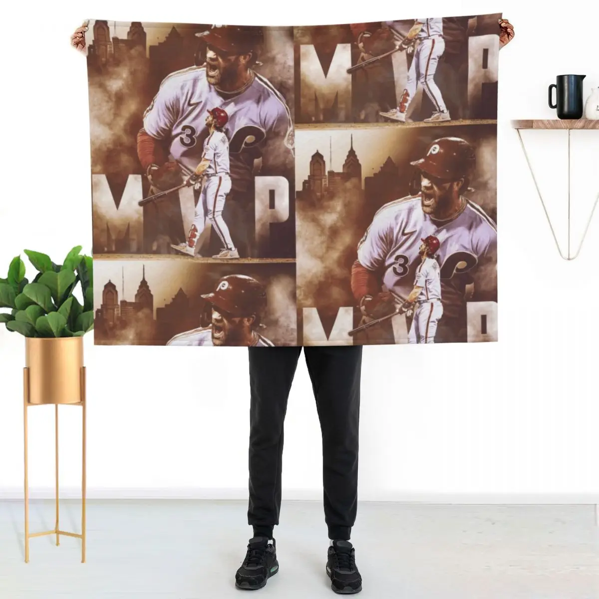

Bryce Harper Throw Blanket Fuzzy Plush Throw Blanket for Sofa Chair
