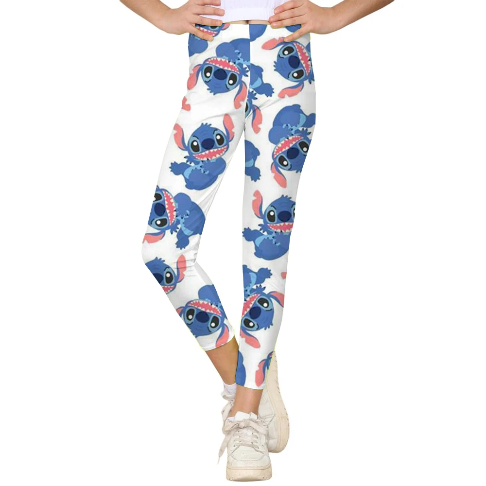 Disney Stitch พิมพ์ Checkered สตรีกีฬาและฟิตเนสกางเกงขายาวผู้หญิง Tiedye GYM Leggings Mujer Push Up Booty กางเกงฟิตเนส