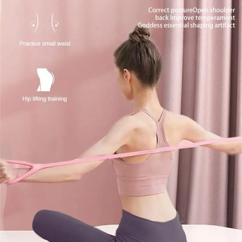 Stretch Strap Yoga 8-figure Tensioner Yoga Tool Open Back Practice Shoulder Yoga Stretching Belt Elastic Stretch Band Workout