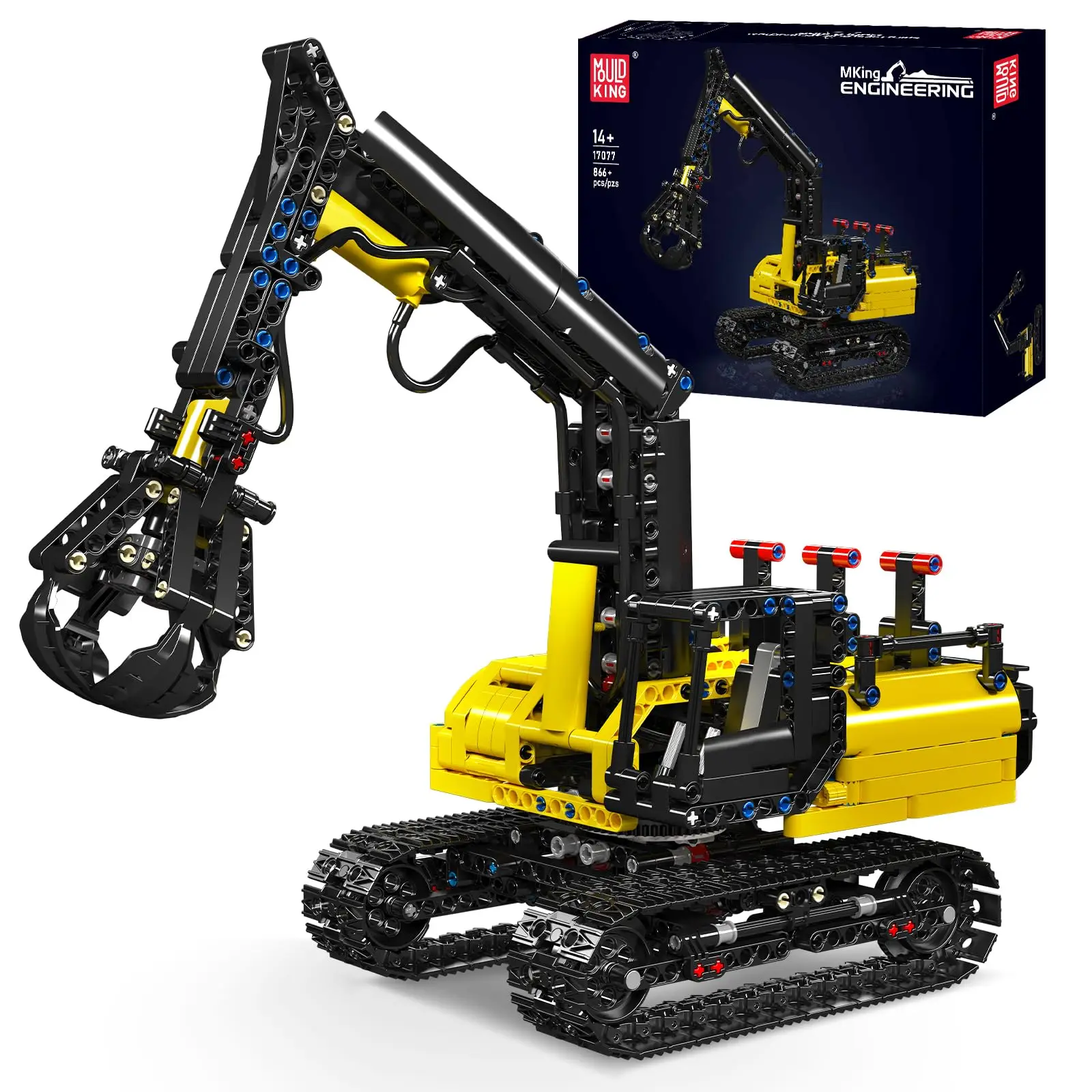 مجموعة نماذج شاحنة محمل الخشب الهيدروليكي MK 17077، مجموعة بناء سجلات تعمل بالهواء مع رافعة، مشروع STEM للمراهقين والبالغين #1