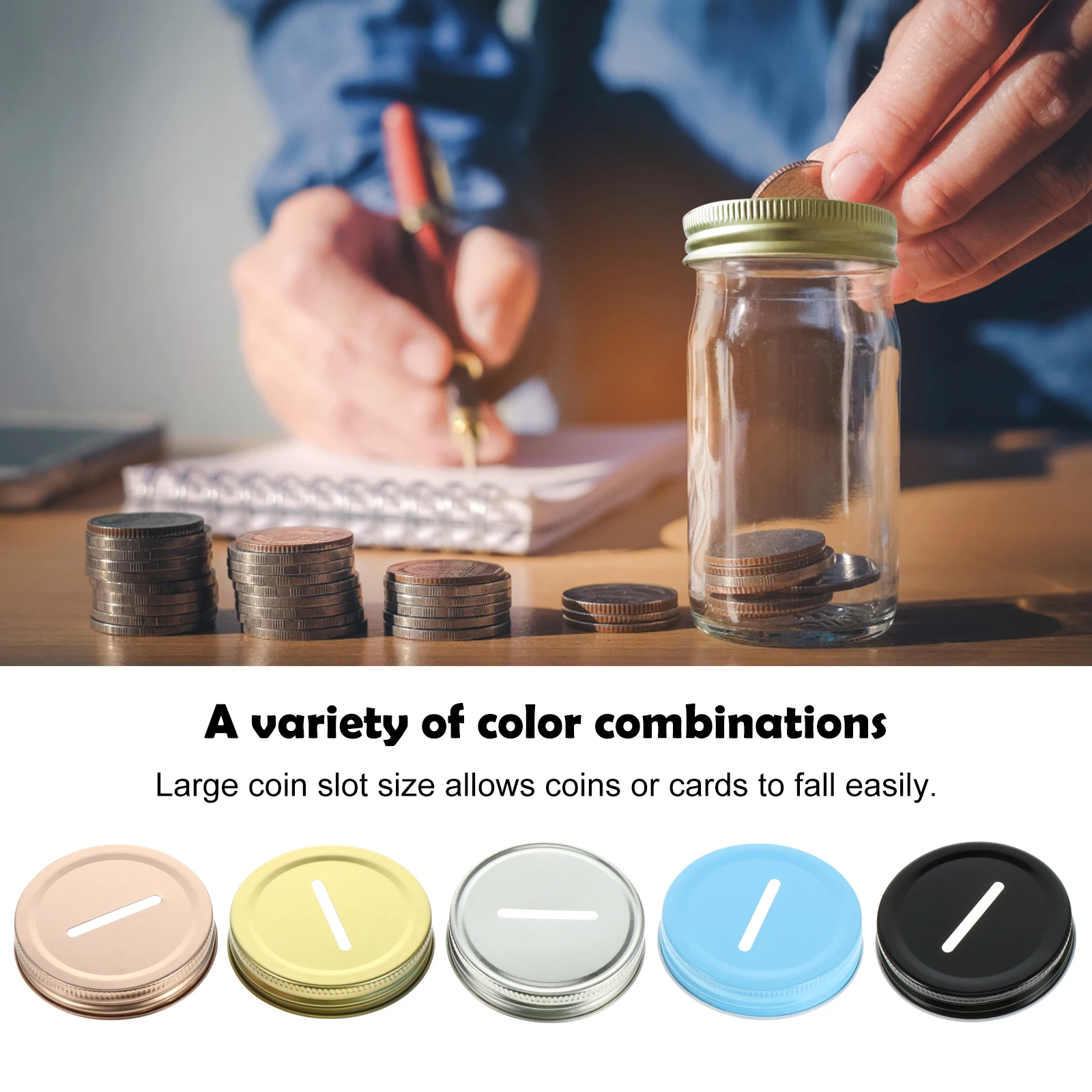 

25pcs 70mm Mason Jar Lids Tinplate Material DIY Savings Pot Change Bill Storage Sealing Accessories Gold Silver Black Rose Gold