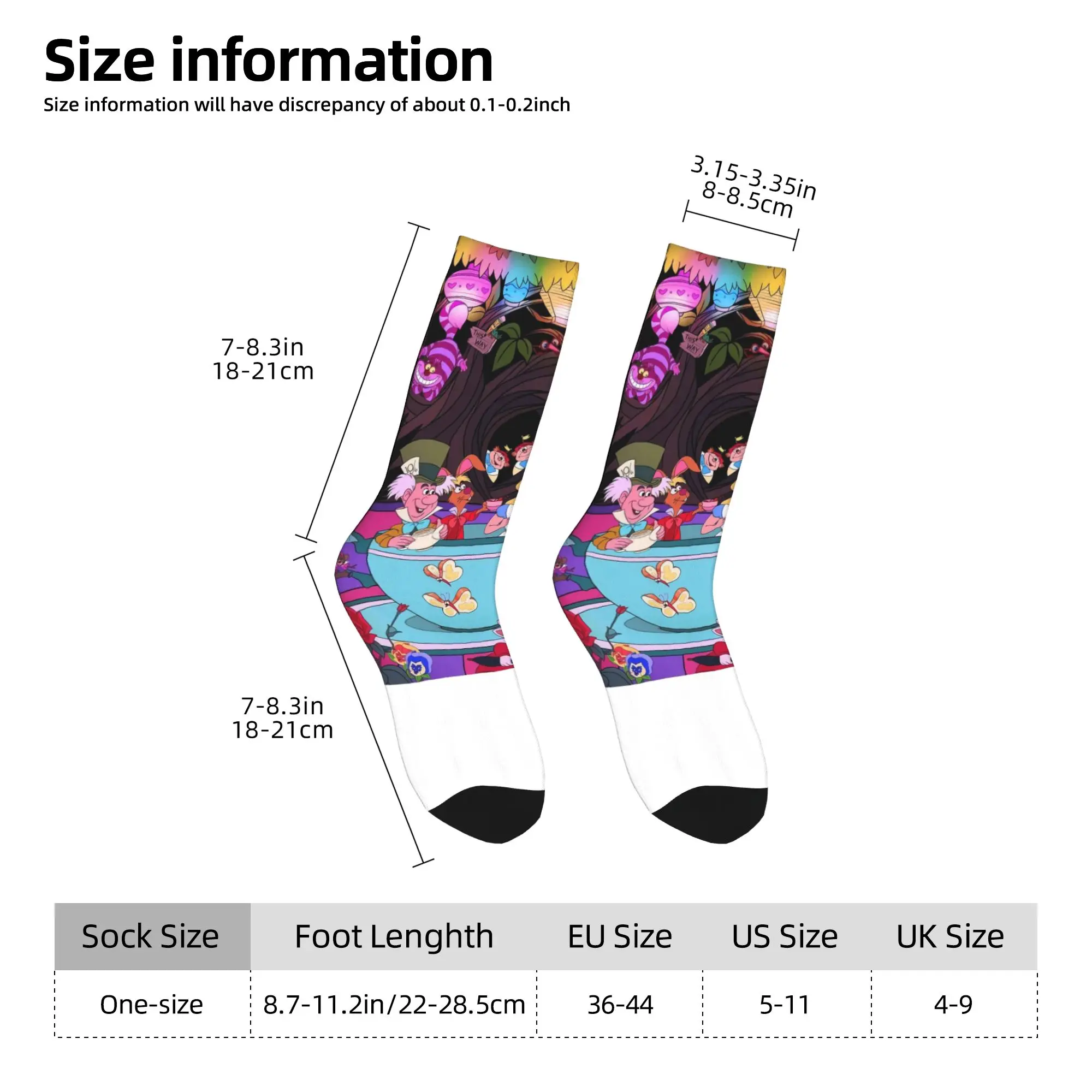 جوارب أليس في بلاد العجائب جوارب مضحكة جرافيك جوارب شتوية مضادة للانزلاق للبالغين والرجال جوارب عالية الجودة للتسلق