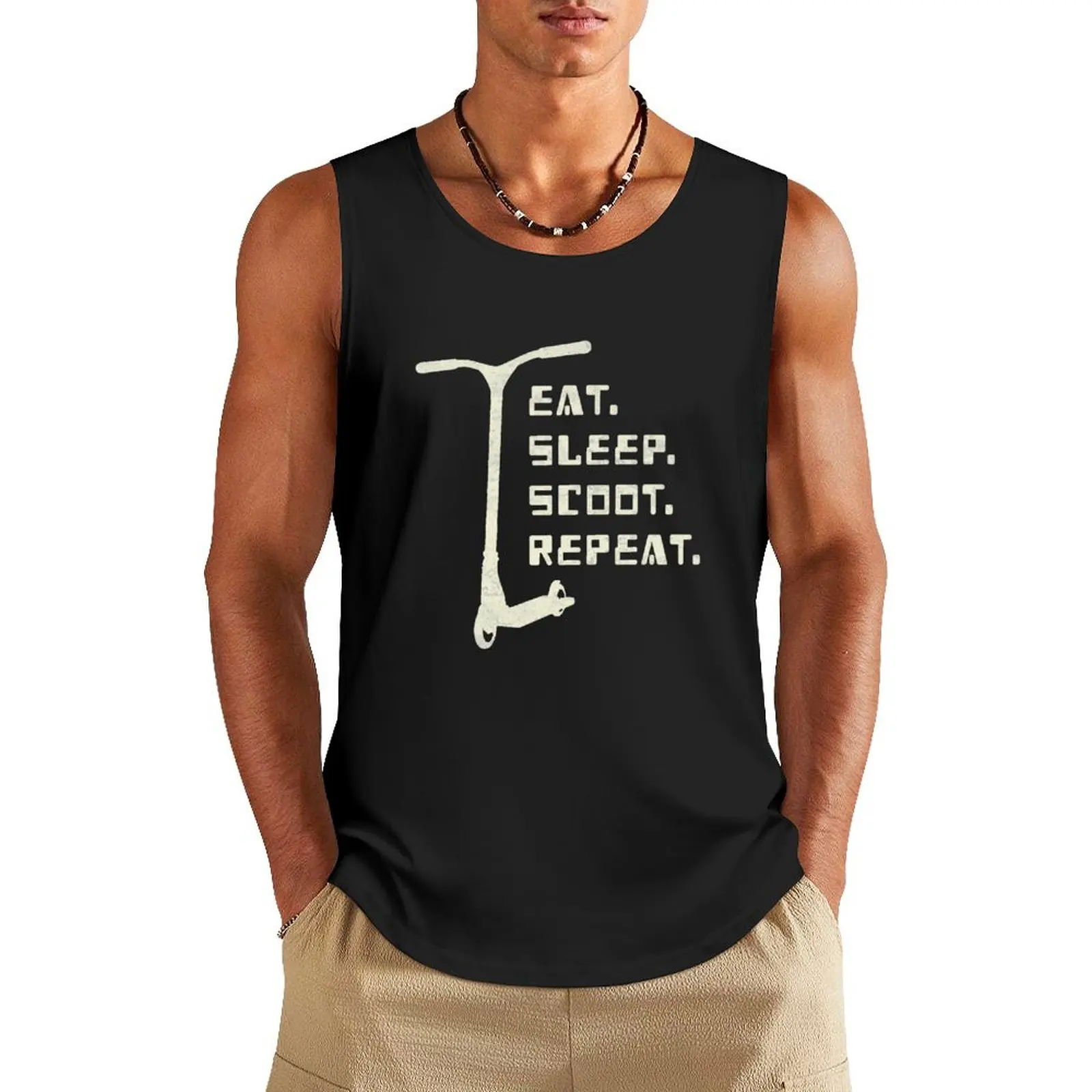 eat sleep scoot repeat stunt scooter Tank Top Sportswear for men Gym t-shirt man