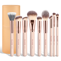 MAANGE 9pcs Facial Makeup Brushes with Storage Box Soft Dense Hair for Blush Foundation Concealer Powder Eyes Beauty Blushes