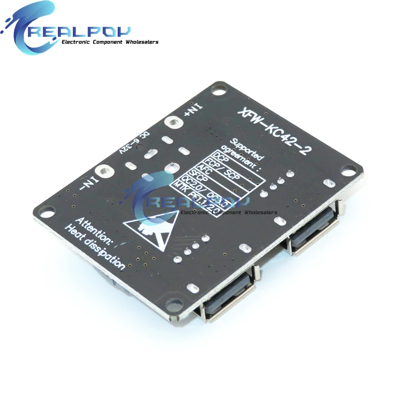 Dual 2 Double USB Fast Charger Buck Module Input 6V- 30V Single Port 24W Support QC2.0 QC3.0 QC 2.0 3.0 Car Vehicle Board