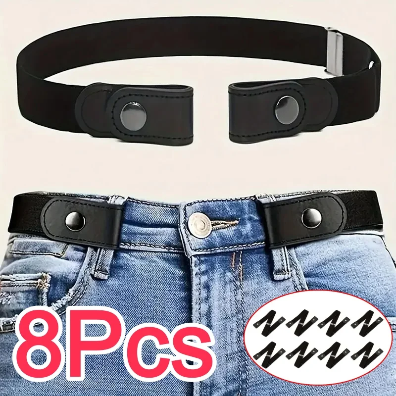 8/4/2/1PCS Traceless Invisible Elastic Belt Women's Belt Jeans Pants Men's Elastic Belt