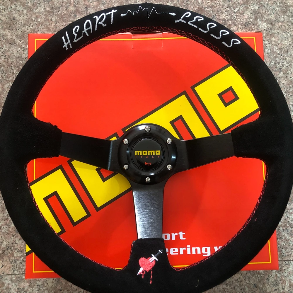 

MOMO Universal 350MM 14Inch Racing Drift Steering Wheel Car Suede Leather JDM Steering Wheel Volantes For VW HONDA TOYOTA BMW