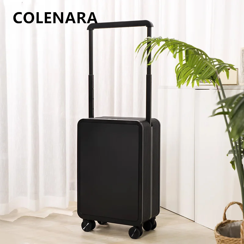 COLENARA حقيبة كمبيوتر محمول أمامي الصعود USB شحن حقيبة تروللي بعجلات المرأة صندوق كلمة المرور 20 "الرجال حمل على السفر الأمتعة #1