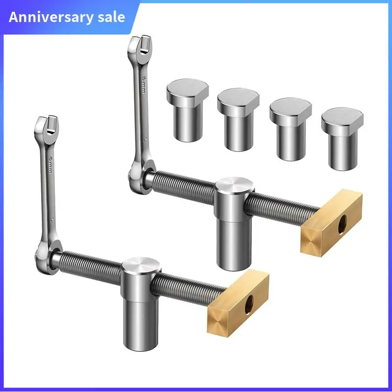 

2Pack Bench Dog Clamp With 4 Pack Bench Dog Stainless Steel Brass Woodworking Tools 19Mm