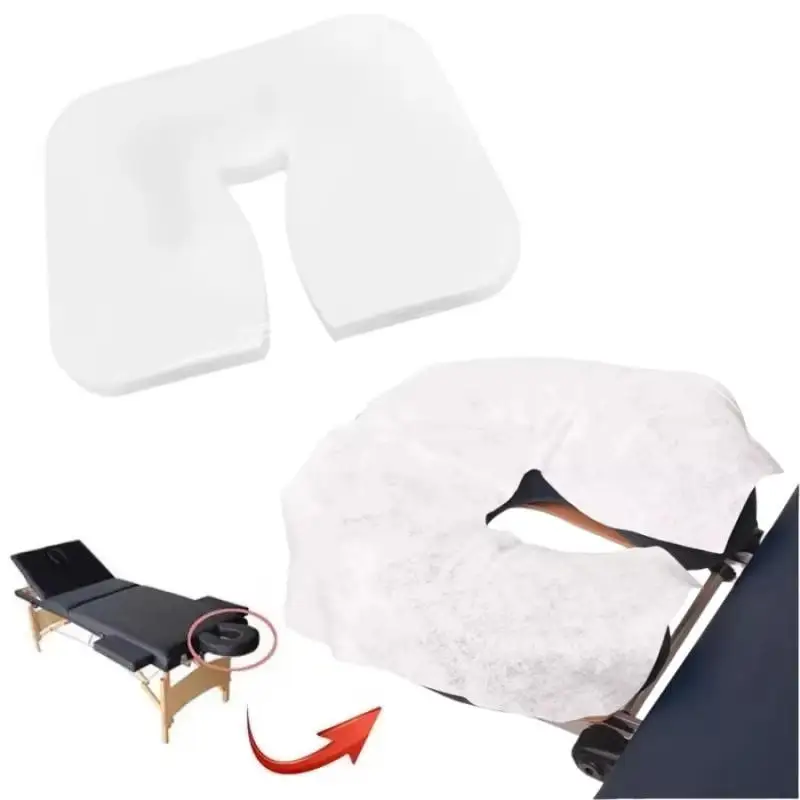 100-500pcs Disposable Face Cradle Covers Headrest Massage Pillow Paper Soft Non-Woven Face Covers for Spa Salon Beauty Supplies