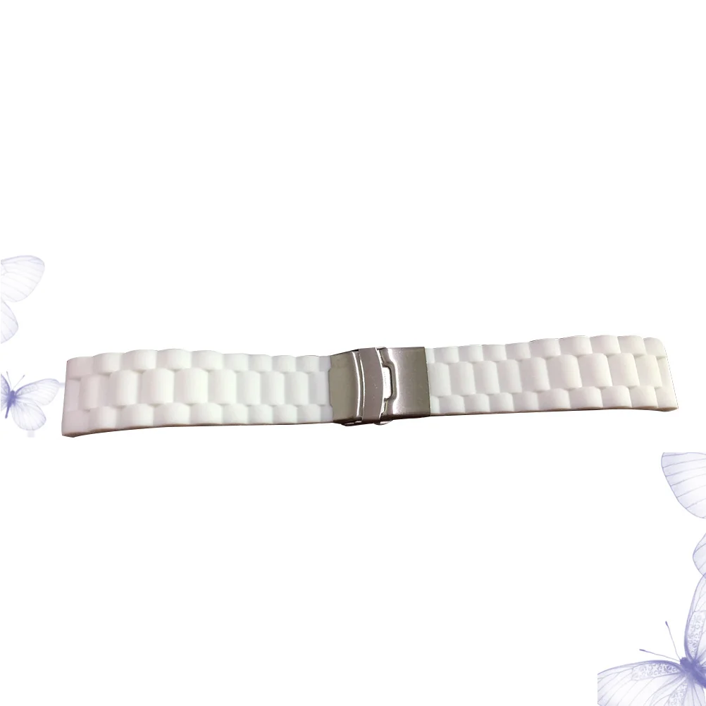 

22Mm Deployment Buckle Silicone Watchband Form-Fitting Modern Style Elegant Strap for Refined Look Comfortable All-Day Wear
