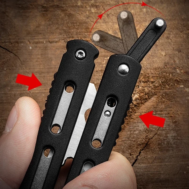 (No blade) Outdoor EDC Multifunction Keychain Tools Screwdriver, Bottle Opener, Rope Cutter Tool