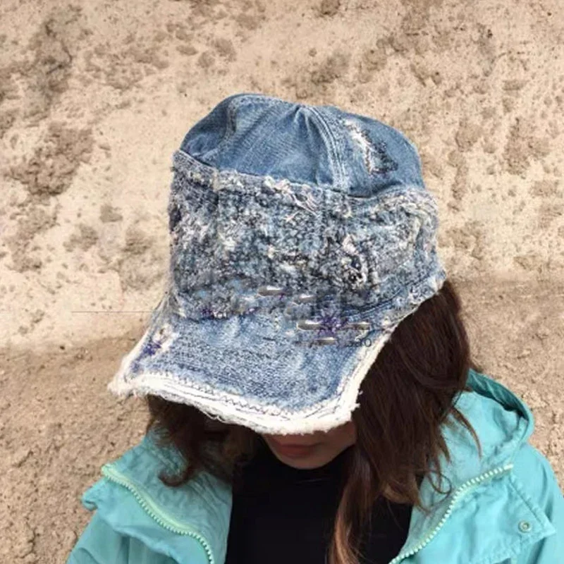 Kapital Leisure Erosion Cowboy Retro Sun Visor Flat Curved Brim Hat for Men and Women Adjustable Dome Baseball Caps