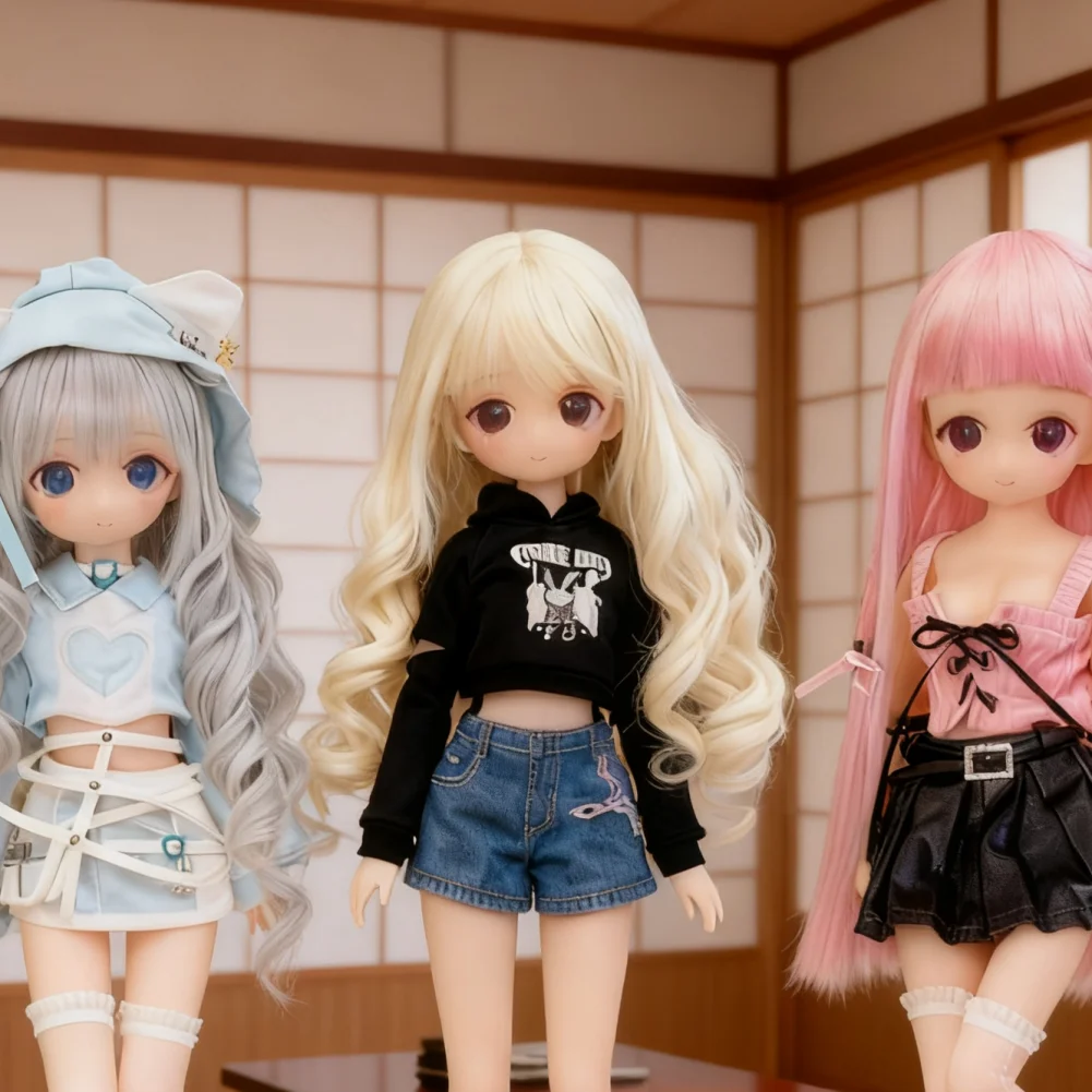 

1pc Adult/Children Handmade Toy 1/6 40CM Doll Bjd Doll's Accessories Colored Hair Little Braids Long Wig and Charming Eyes