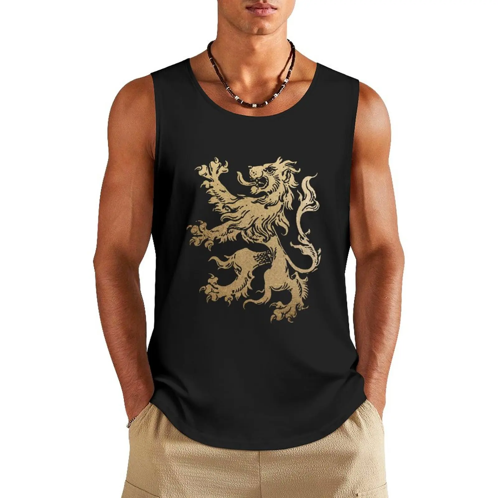 Lion Rampant Tank Top mens designer clothes Man gym clothes gym clothes man