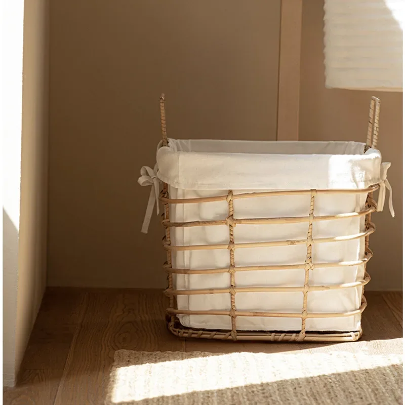 Japanese Rattan Storage Basket, Laundry Basket, Clothing, Toys, Organizer Boxes, Versatile, Practical, Home Supplies