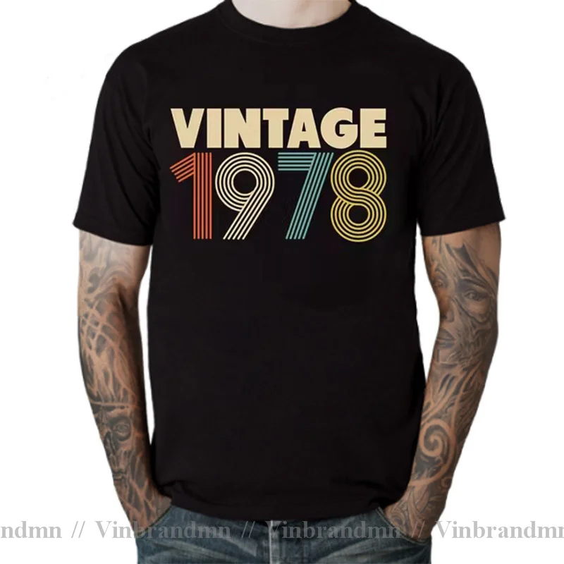 Vintage 1978 Men T Shirt Summer Funny Oversize O-neck Cotton Custom Short Sleeve Brand Clothing Tees Harajuku Streetwear Tshirt