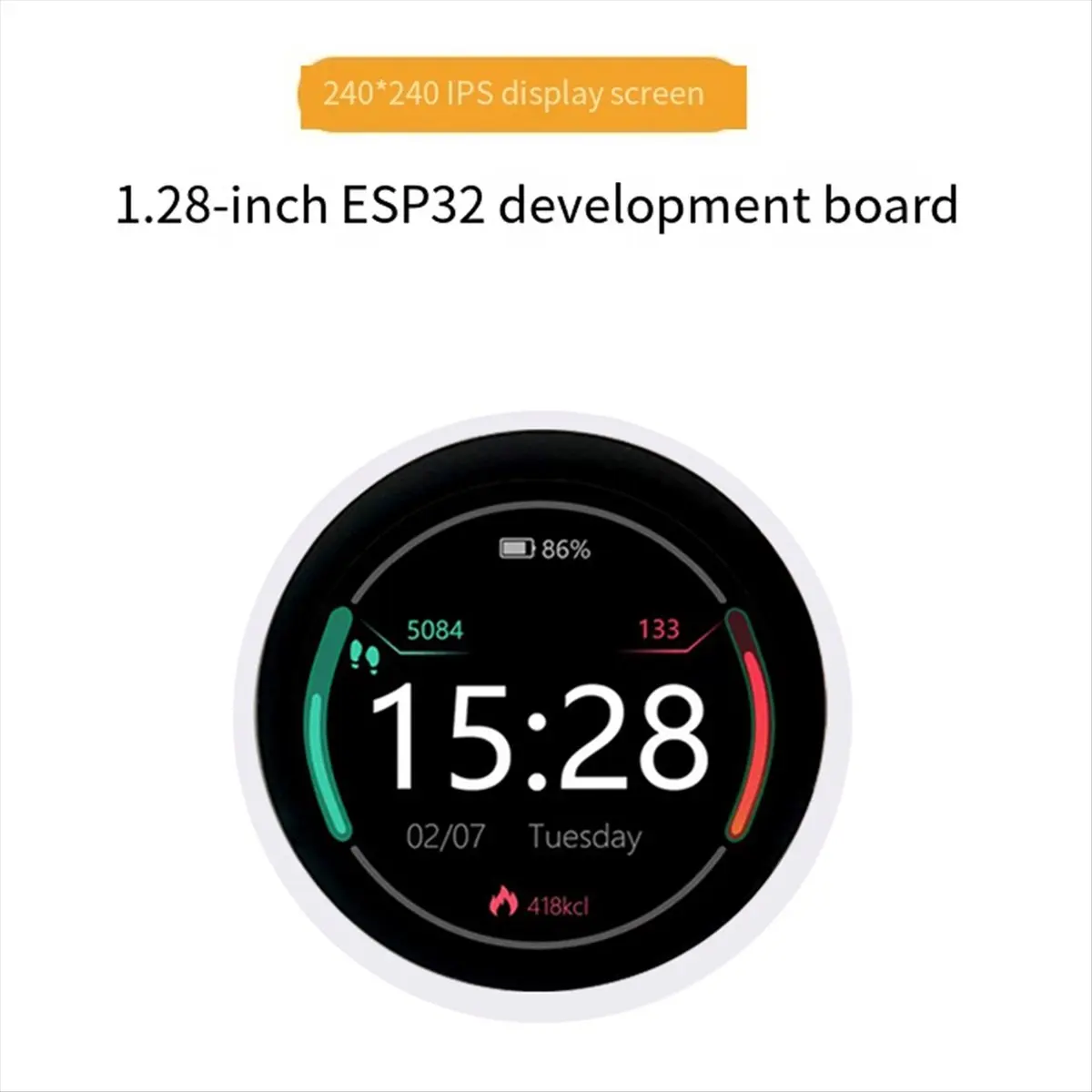 A73T -C3 Development Board with 1.28inch Circular LCD Touch Screen Compatible WiFi Bluetooth Module Black