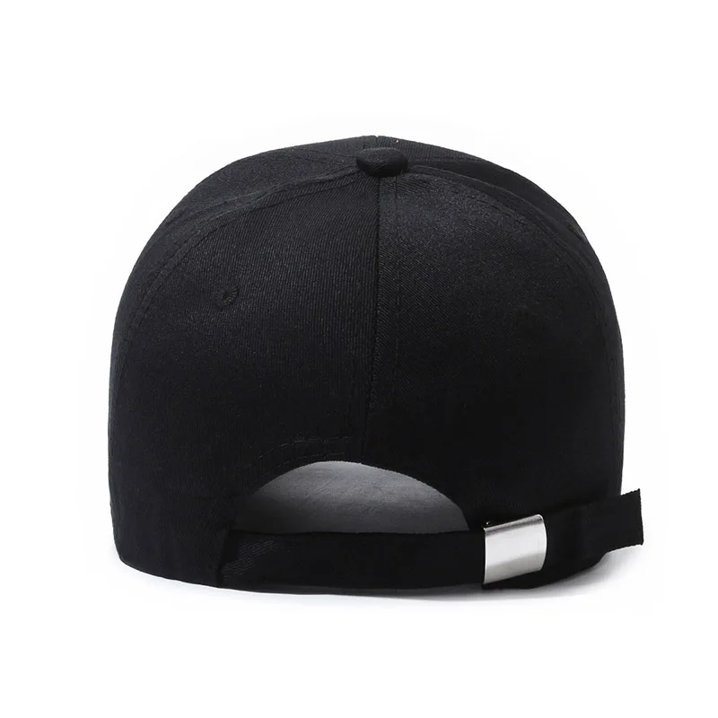 Basic Embroidered Design Cotton Baseball Cap for Unisex Casual Wear, with Adjustable Metal Buckle