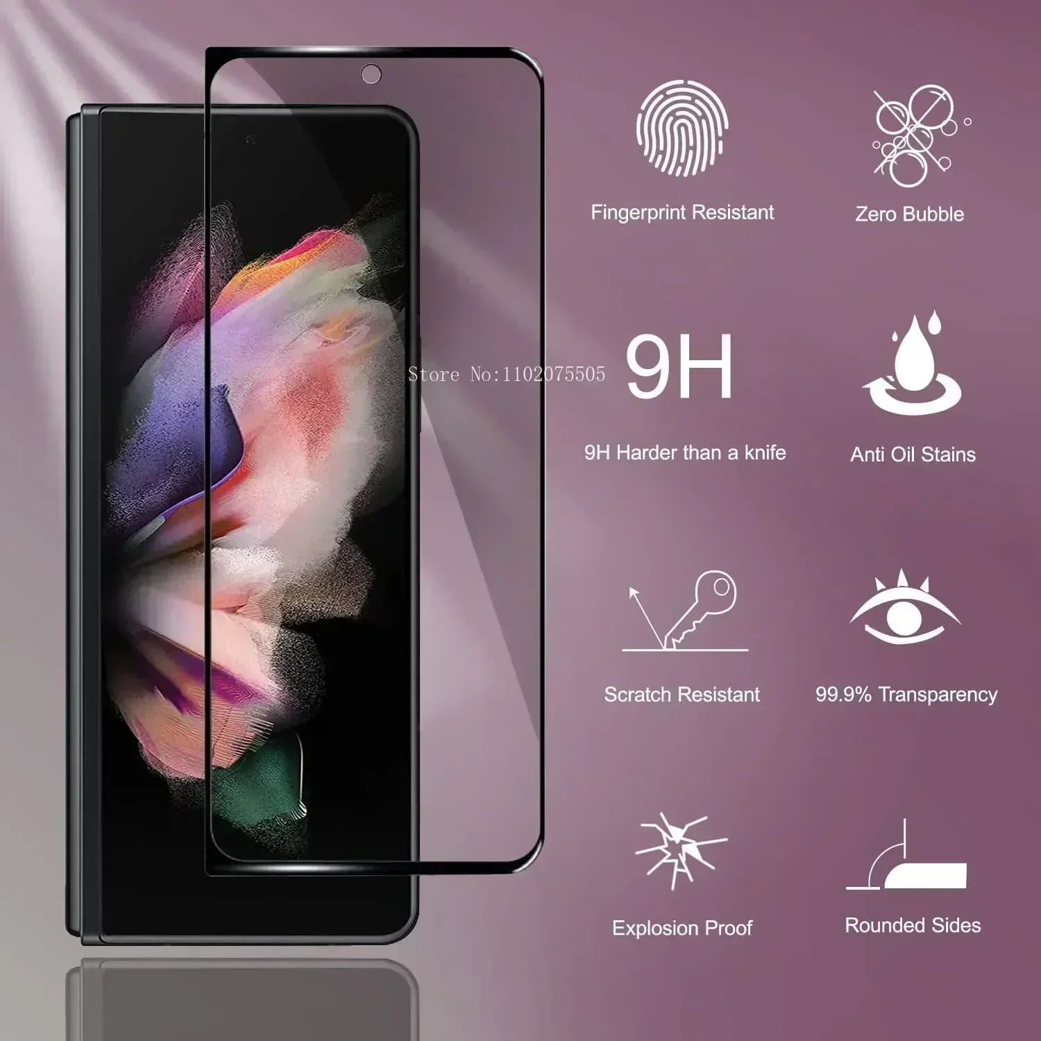 サムスンギャラクシーZ用強化ガラススクリーンプロテクター,5つ折り,2つ折り,3つ折り,4つ折り,2個,送料無料