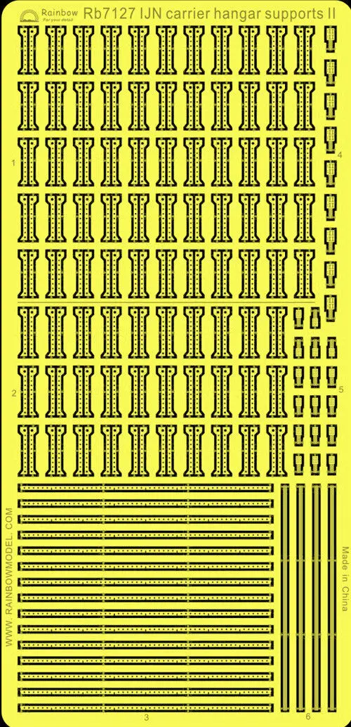 Rainbow PE 1/700 IJN Carrier Hangar unterstützt II Photo-Etched RB7127