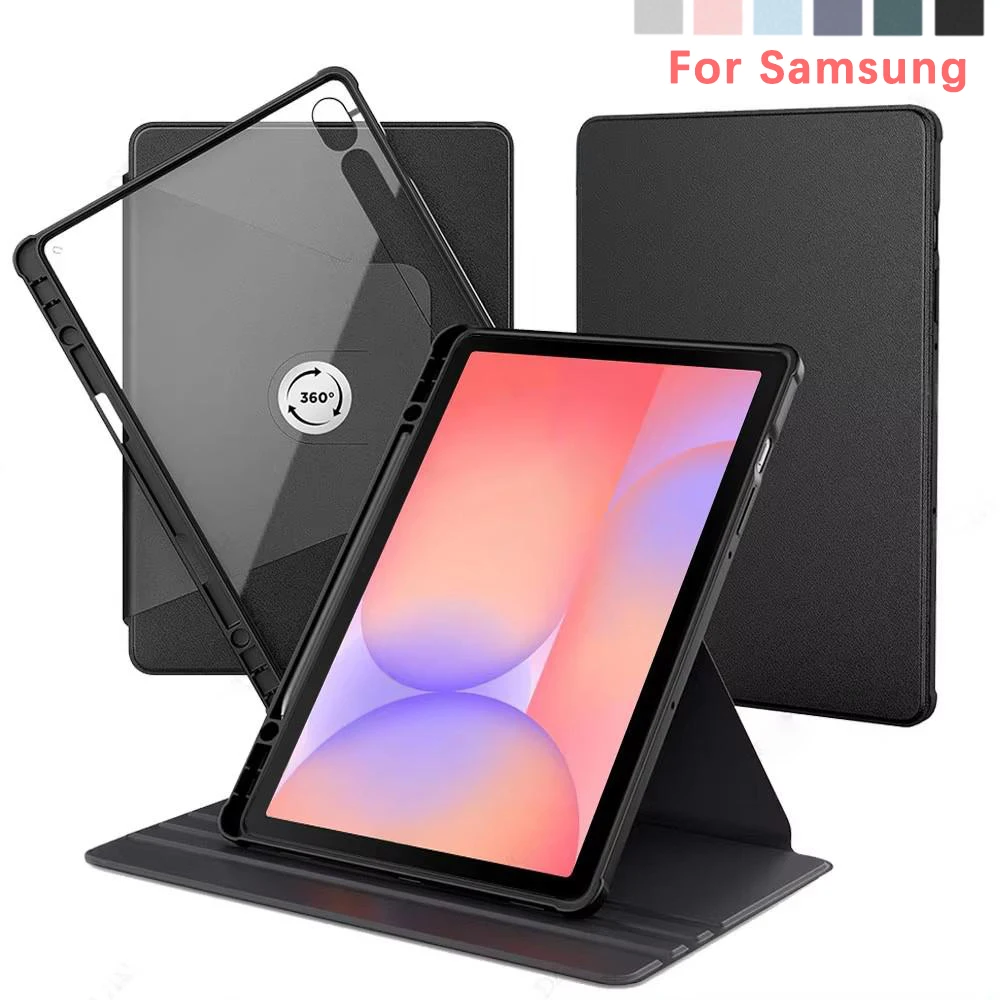 360° Rotating Case For Samsung Galaxy Tab A9 A11 Plus Tab S9 S10 FE Lite S11 2025 2023 11'' 8.7'' Back Cover With Pencil Holder
