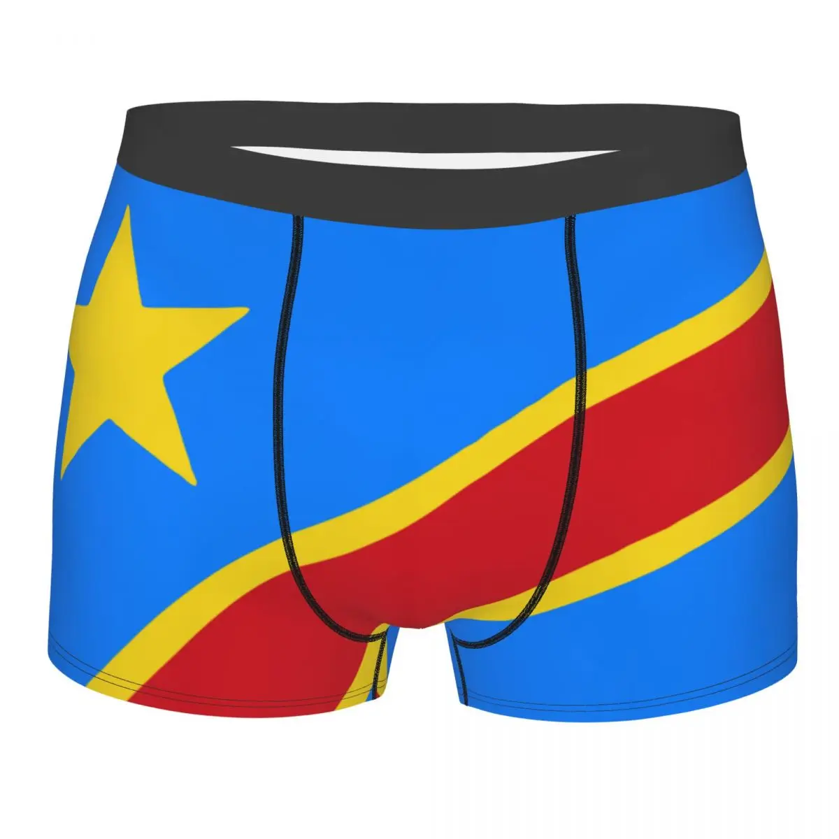 Flag Of Congo Kinshasa Zaire Men\'s Underwear Boxer Shorts Panties Novelty Breathbale Underpants for Homme S-XXL