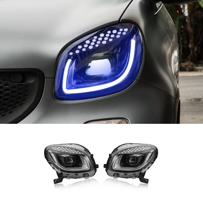 

12V 6000K Car LED Lights DRL Headlight Headlamp Assembly Daytime Running Light for Smart 453 Fortwo Forfour Mercedes Accessories