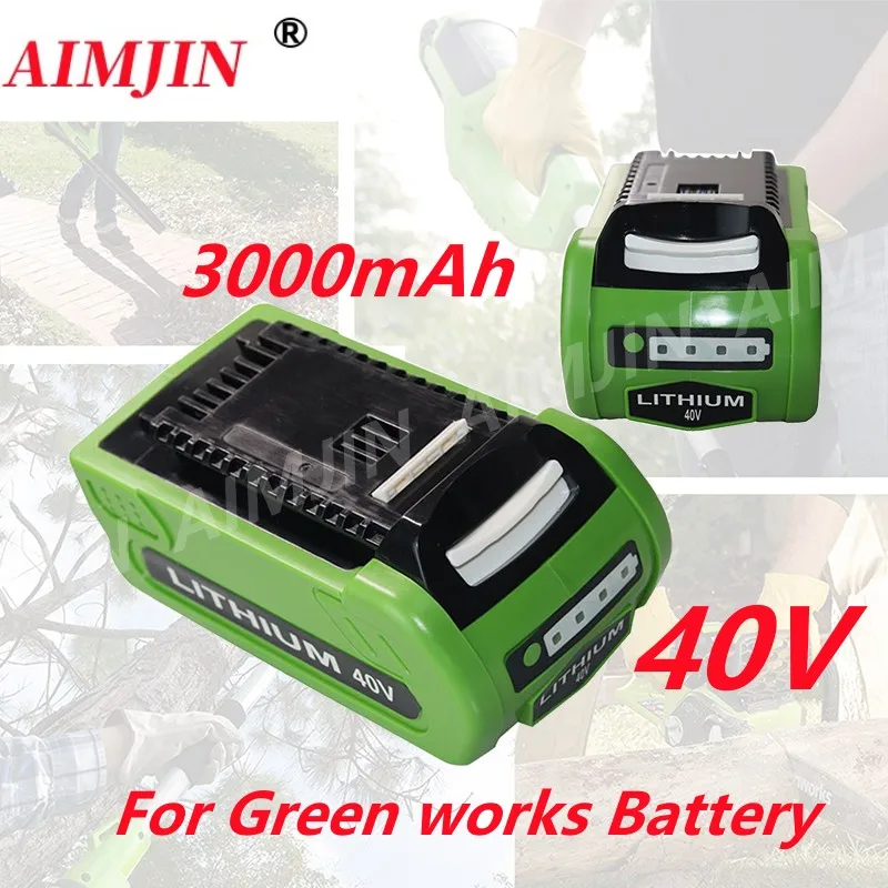 

Replacement 40V 3000mAh Li-ion Rechargeable Battery For GreEnworks 29462 29472 29282G-Max Gmax LawnmoWer Power Tools