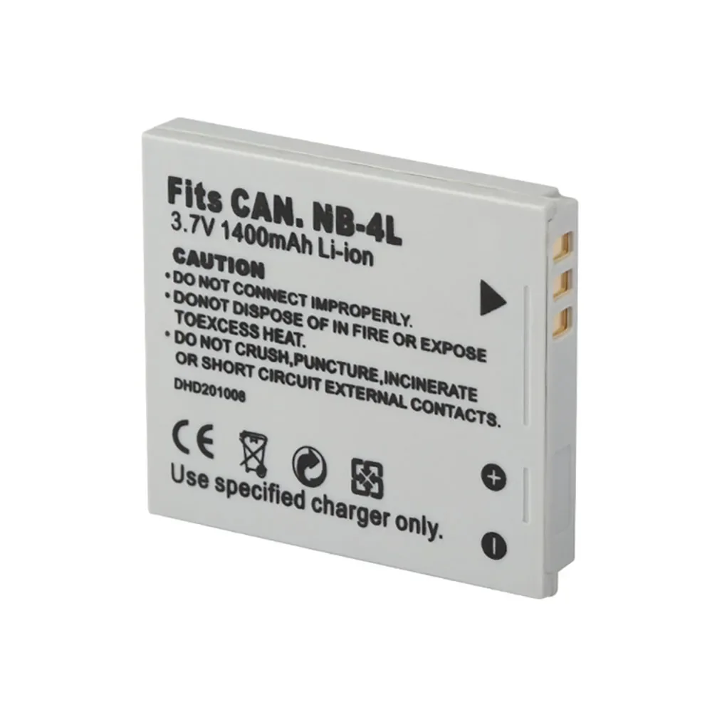 1400mAh 3.7V Lithium Rechargeable Battery Pack Digital Camera Li-ion Batteries Cell for Canon NB4L IXUS 30 40 50 55 60 65 70 75