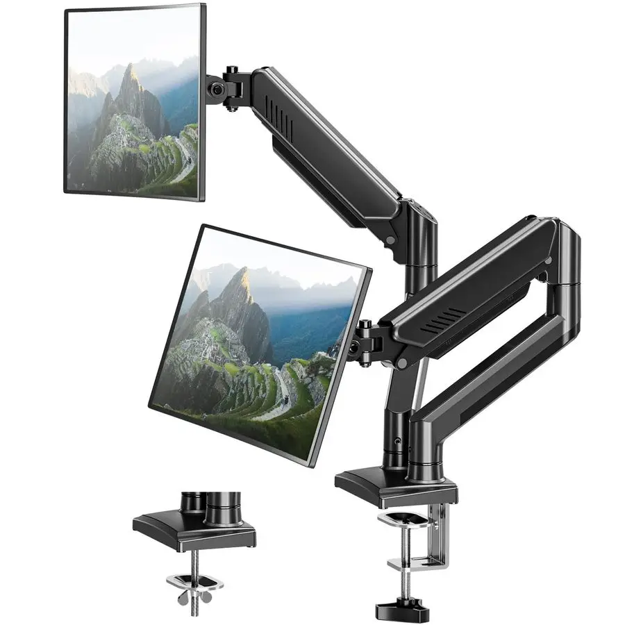 

Monitor Arm Desk Mount Fits 13 to 32 inch Computer Screens, Holds 4.4 to 22lbs Display VESA Mount, Adjustable Double Monitor Sta