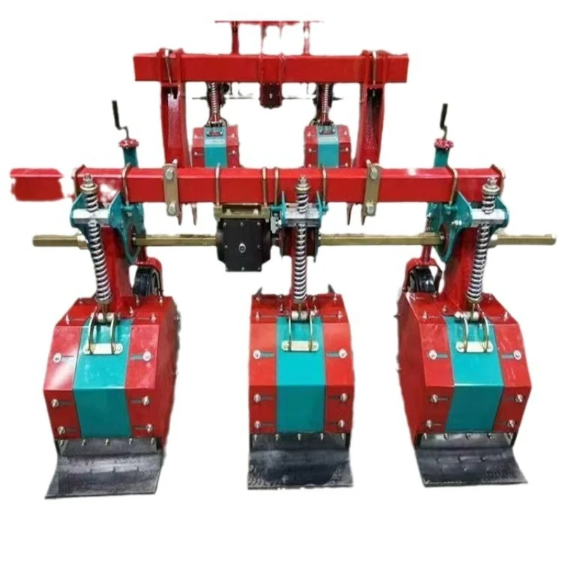 Tractor with 3 rows rotary tillage mower ridge mower
