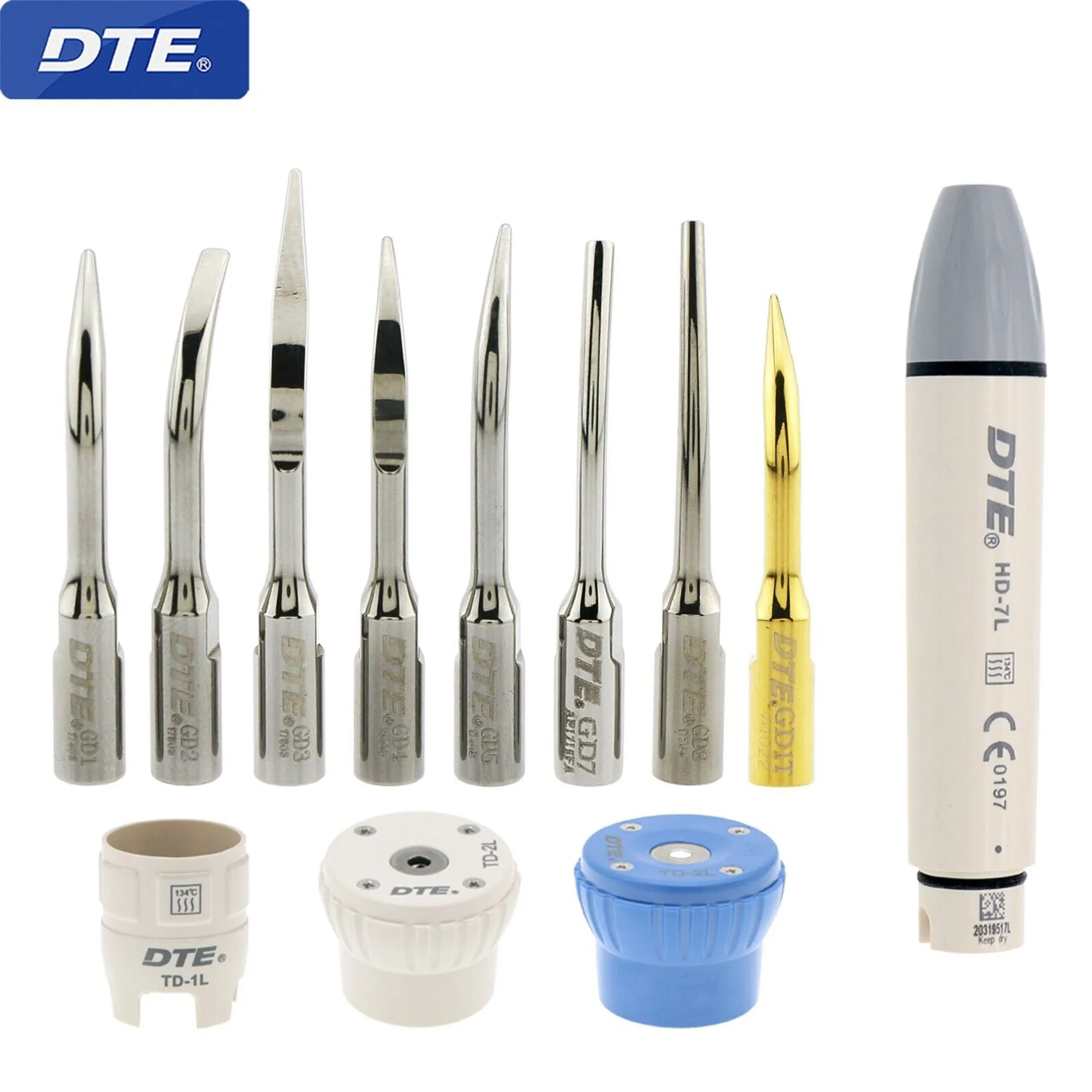 Dental DTE Scaler LED Handpiece Scaling Tips Wrench fit SATELEC EMS Used to Remove Calculus 134 Degree Autoclavable