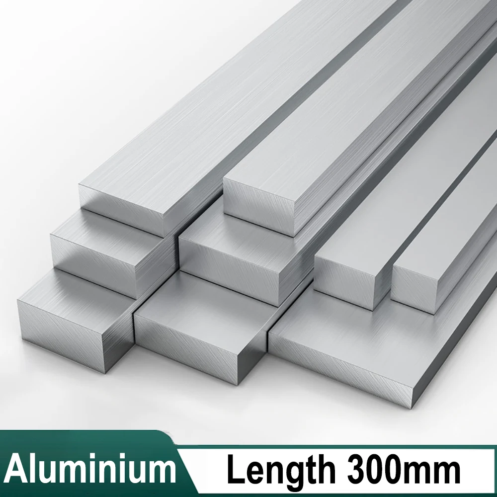

5Pcs Length 300mm Square Aluminum Flat Bar Square 6063 Aluminum Flat Plate Solid