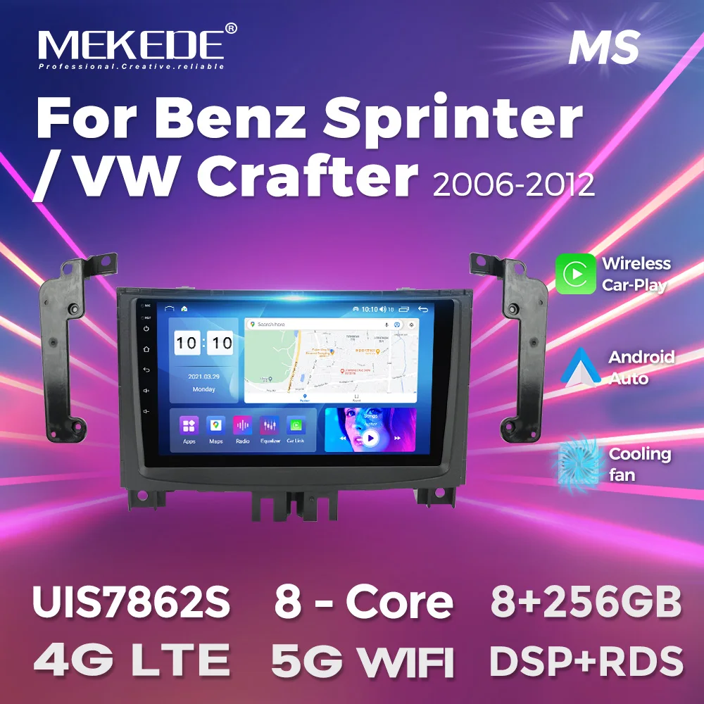 MEKEDE 8-rdzeniowy bezprzewodowy Carplay Auto Radio samochodowe Multimedialny odtwarzacz wideo dla Benz Sprinter Volkswagen Crafter 2006-2012 5G