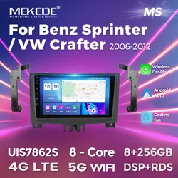 MEKEDE 8-rdzeniowy bezprzewodowy Carplay Auto Radio samochodowe Multimedialny odtwarzacz wideo dla Benz Sprinter Volkswagen Crafter 2006-2012 5G WIFI BT