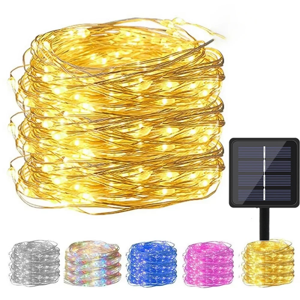 Solar LED Light Outdoor Festoon Lamp Garden Fairy Light String Led Twinkle Lamp Christmas Halloween Garland Yard Decoration